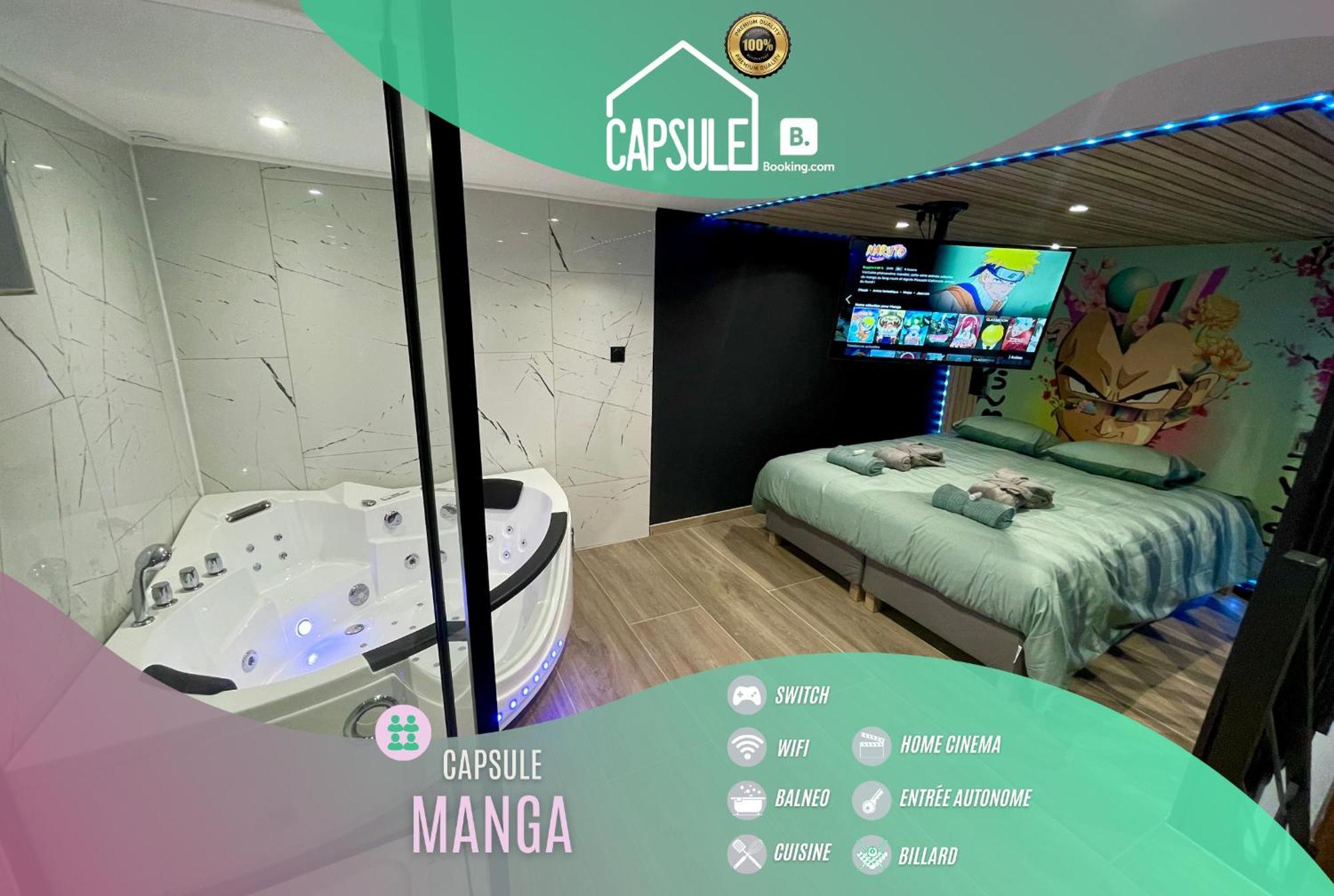Apartment Capsule Manga - Jacuzzi - Billard - Nintendo Switch - Netflix *